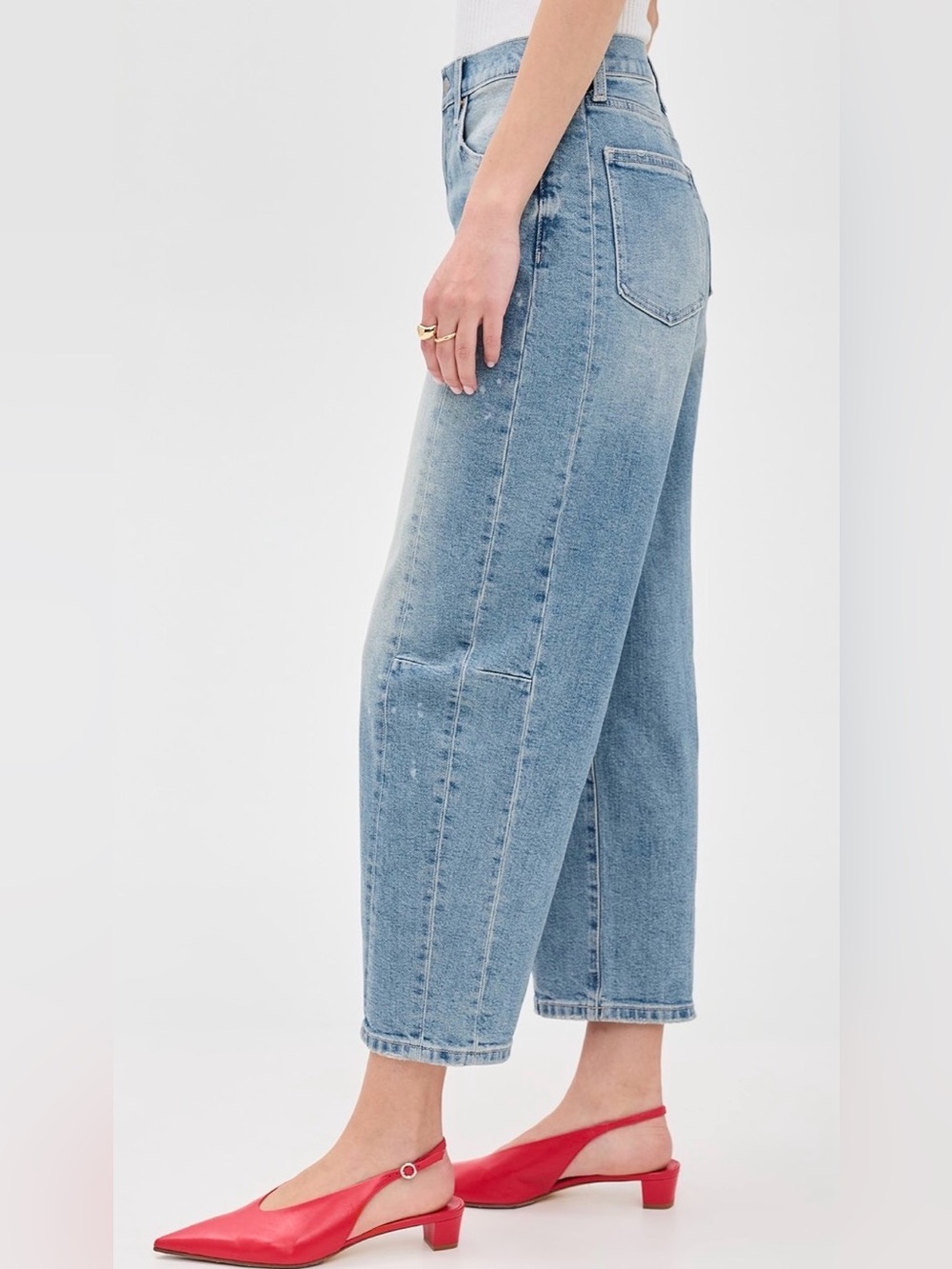 NWT Pistola Eli High Rise Arched Leg Light Wash Denim Jean 31 - Picture 3 of 10